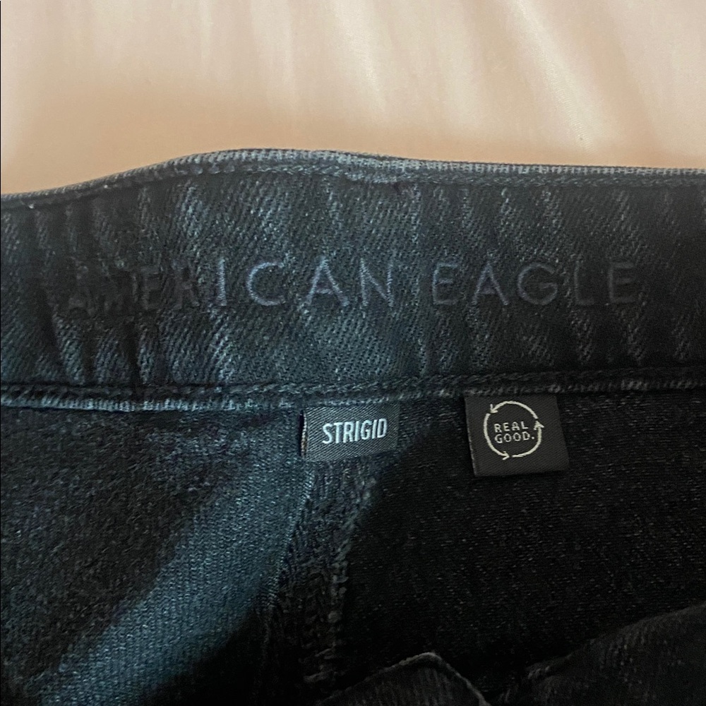 American Eagle Outfitters Black Denim Jeans Baggy - Picture 2 of 3